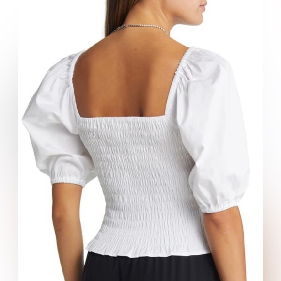Open Edit Puff Sleeve Smocked Top Size small NWT - Picture 3 of 10